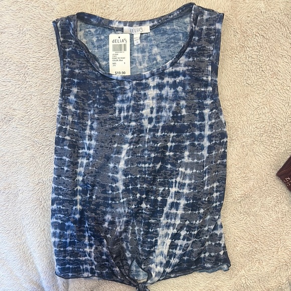 dELiA*s Tops - dELiA*s Navy Tie-Dye Tank Top
